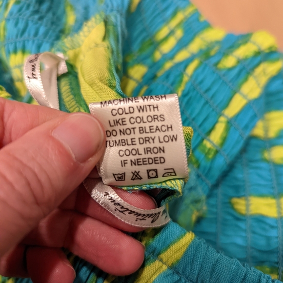 Vibrant Blue and Yellow wide leg Bottoms - beach cover up - Picture 2 of 8